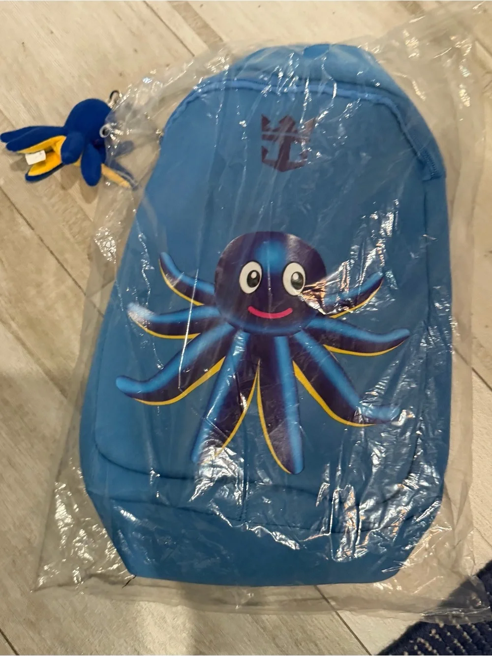 Royal Caribbean Kids Blue Octopus Backpack with Plush Keychain